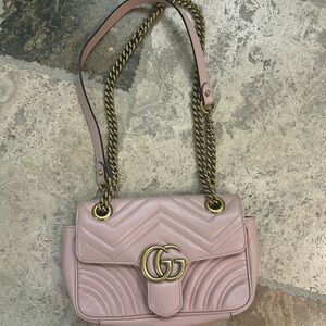 Authentic Gucci Pink Quilted Shoulder Bag